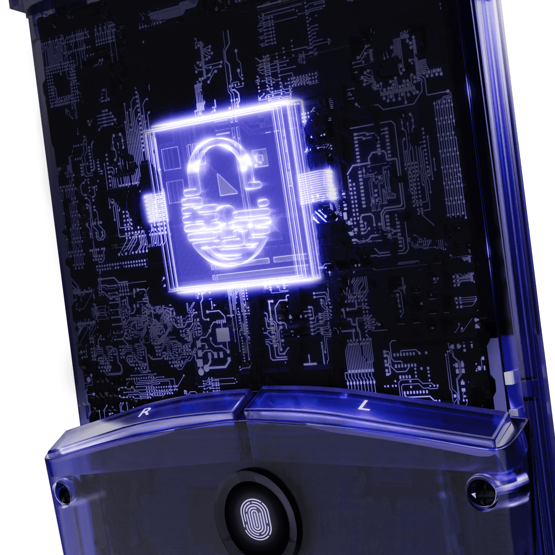 front view of the device